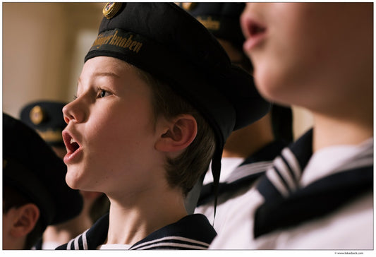 Members of the Vienna Boys Choir are singing